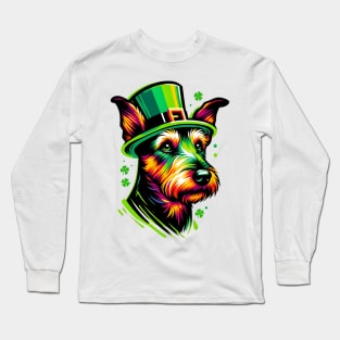 Jagdterrier Enjoys Saint Patrick's Day Festivities Long Sleeve T-Shirt